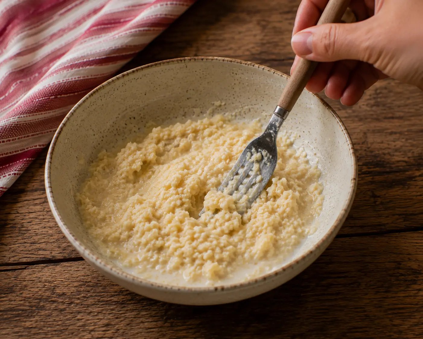 Chapelure panko trempée dans le lait et les œufs formant la panade