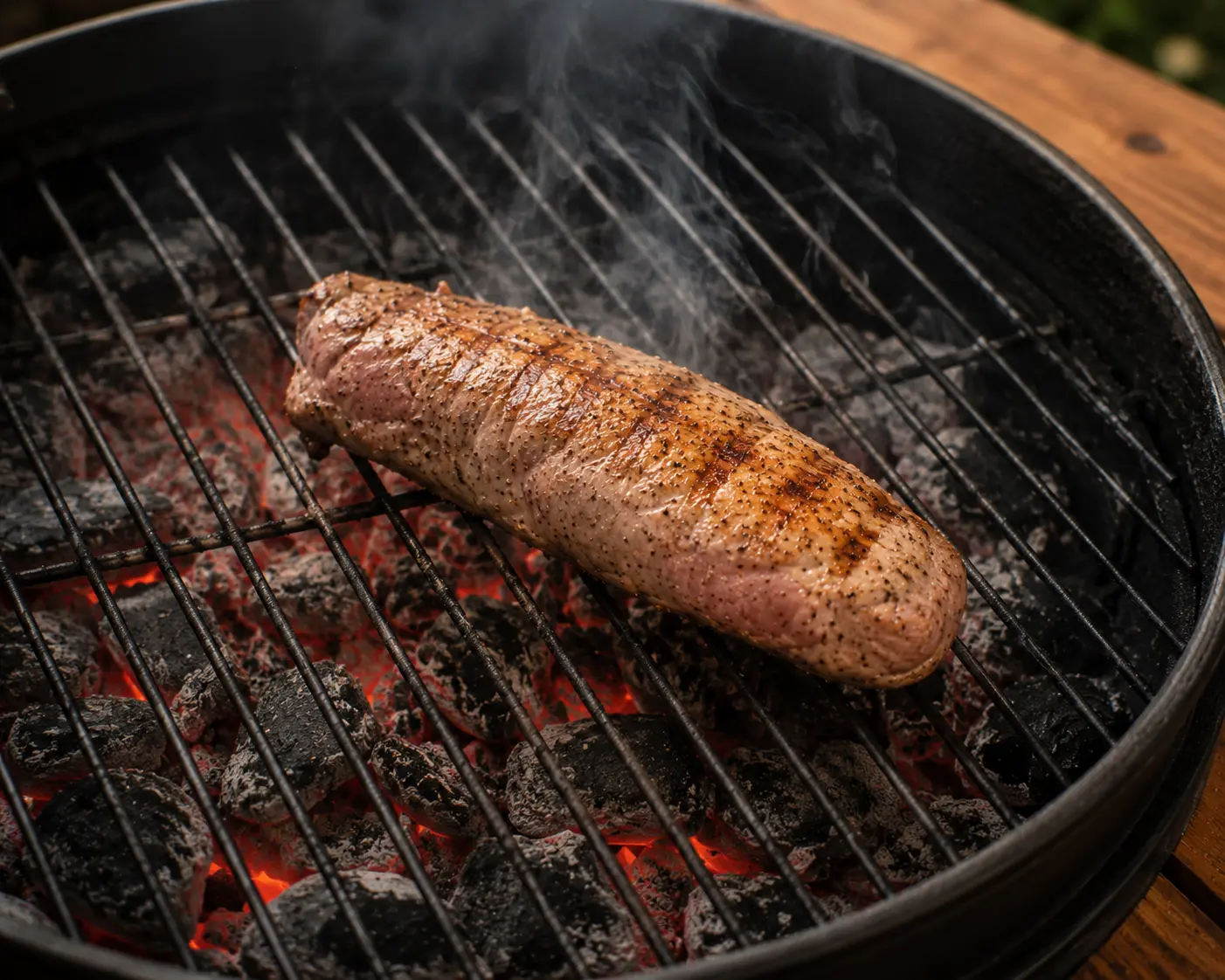 Filet mignon saisi directement sur les braises chaudes du barbecue