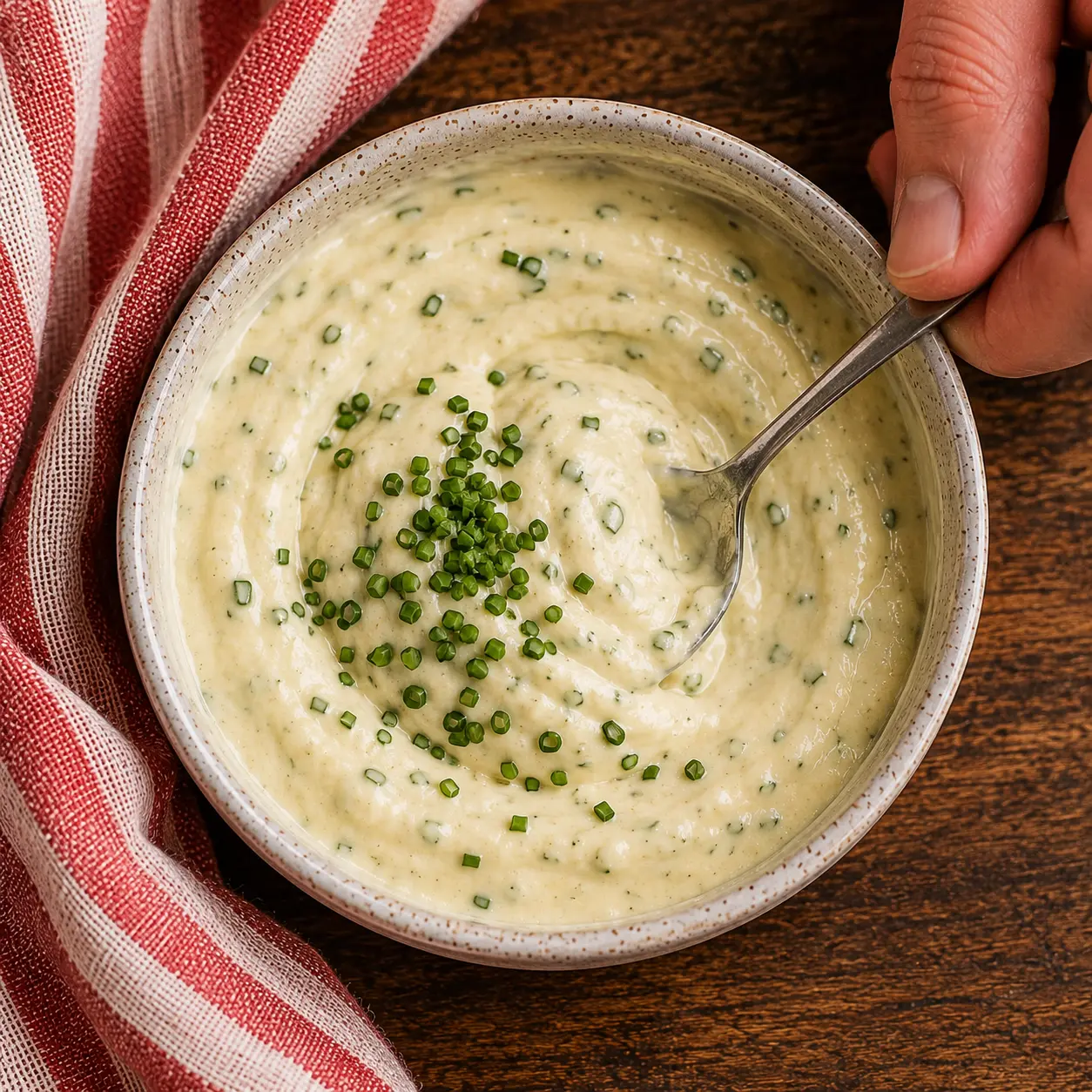Sauce Creamy Deluxe couverte reposant au réfrigérateur