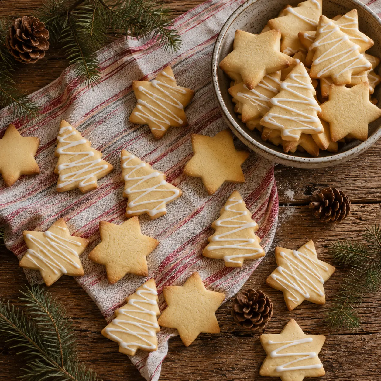 Sablés de Noël décorés présentés pour les fêtes