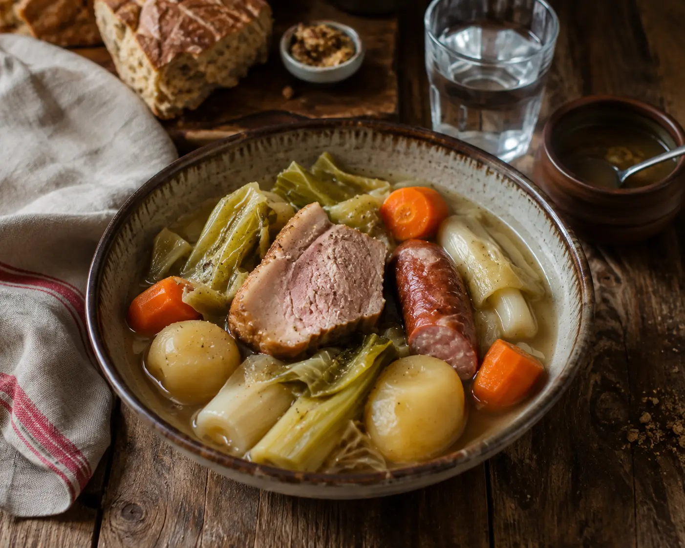 Potée traditionnelle mijotée dans une cocotte en fonte